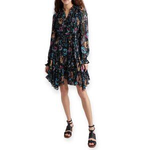 Ulla Johnson Anais Dress in Black Iris,   Size 0, ‎ Silk  New with tags